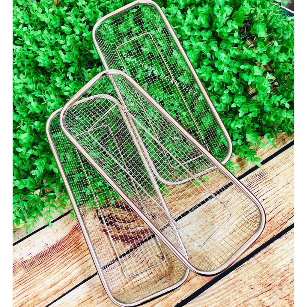 RỔ INOX CHỮ NHẬT 13x30CM