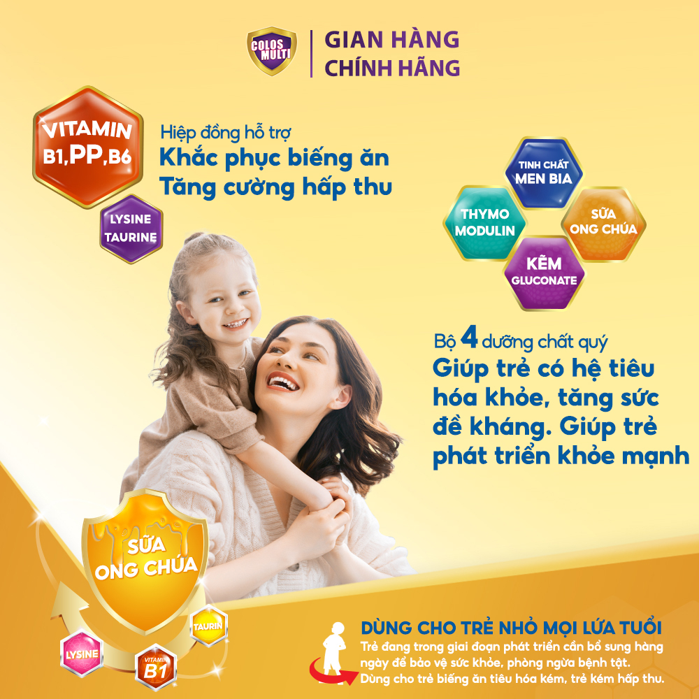 [25.09 - 29.09, voucher giảm 10%] Siro Colosmulti MumMum giúp trẻ ăn ngon, tăng cường hấp thu hộp 20 ống x 10ml