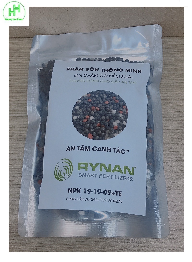 Phân bón thông minh tan chậm có kiểm soát chuyên dùng cho cây ăn trái rynan npk 19-19-09+te, khối lượng 400g