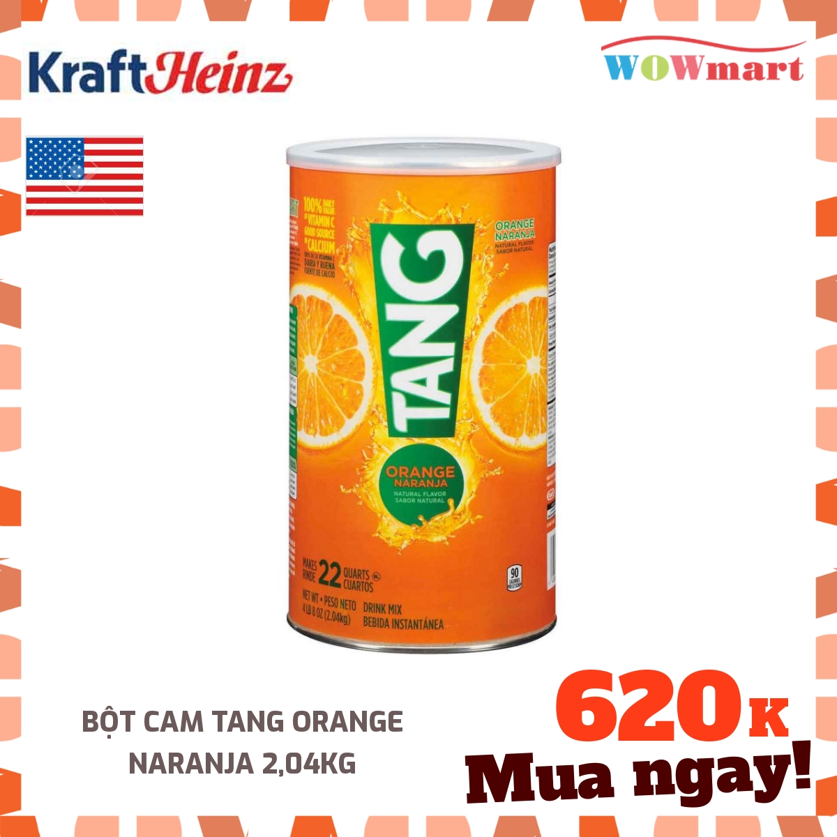 Bột pha nước cam Tang 2,04kg MỸ