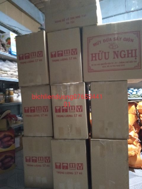 MỨT DỪA SẤY GIÒN HỮU NGHỊ { 10 GÓI/20 GÓI}