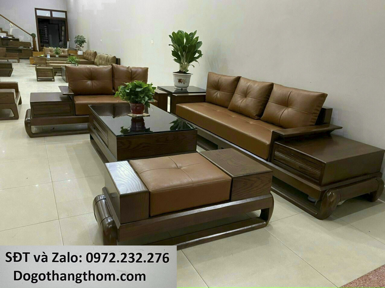 Ghế sofa chân quỳ gỗ sồi nga phun màu óc chó