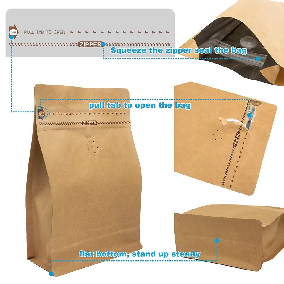 [1kg/size ĐÃ ĐÓNG VAL ]Túi ZIPPER 8 CẠNH đựng trà, cafe,  (NHIỀU MÀU - FULL SIZE)