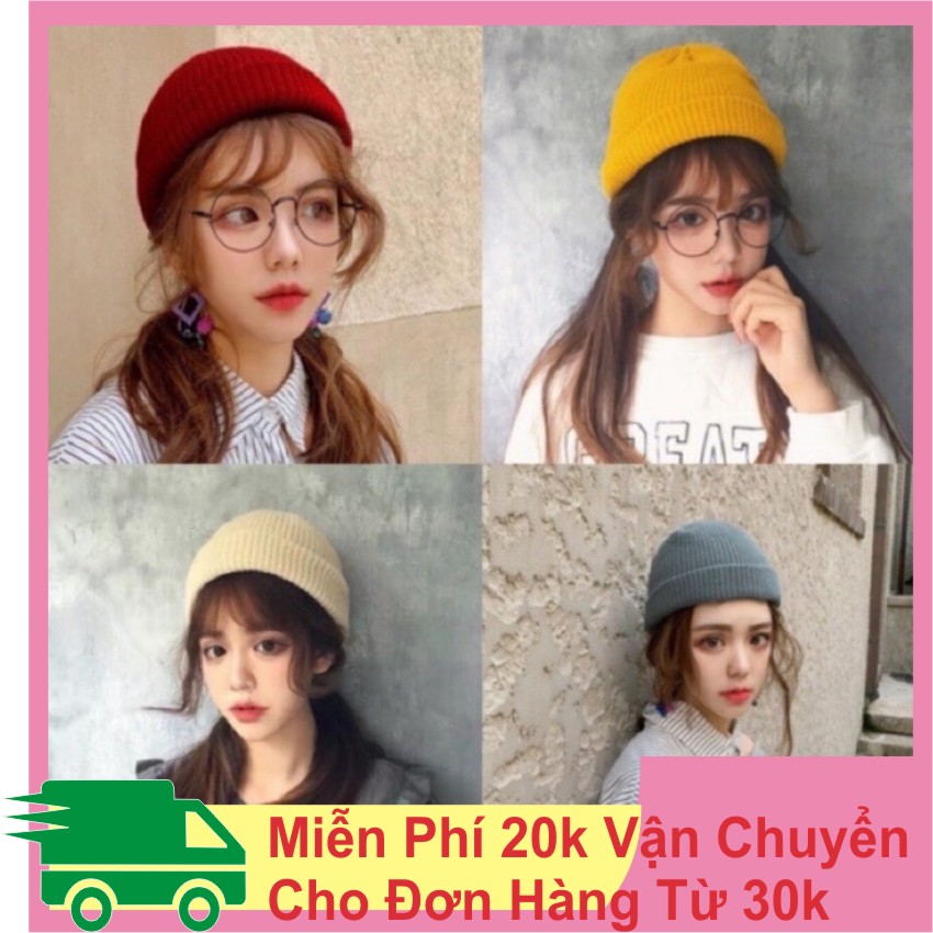 Wool hat beanie plain designs short 21cm Korean style