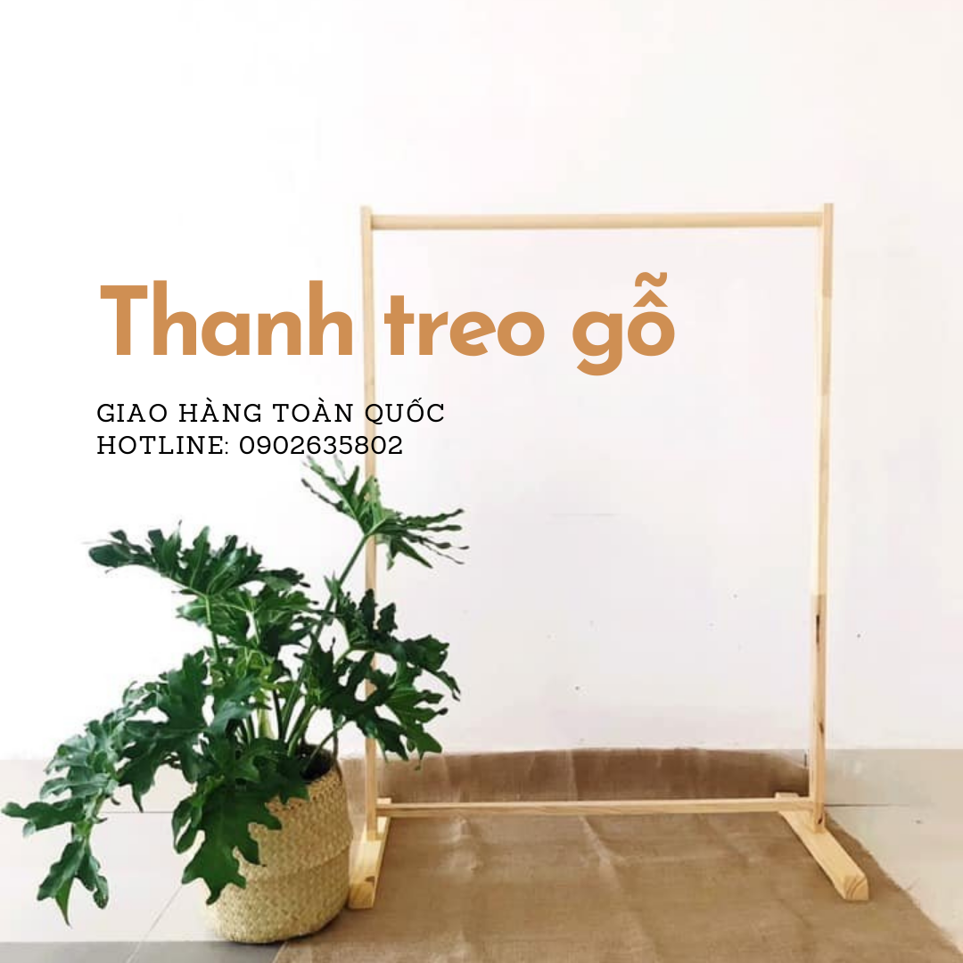 Thanh treo quần áo gỗ (Giá phơi quần áo/ sào đồ gỗ)