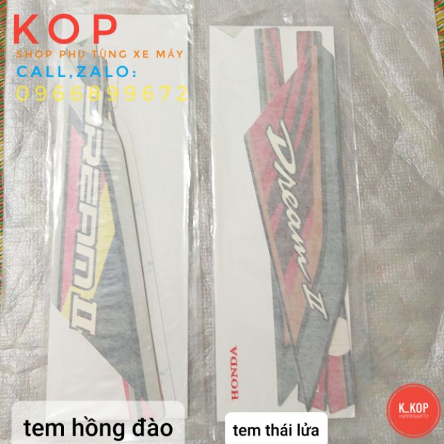 Tem xe DREAM thái lửa tem hồng đào ....