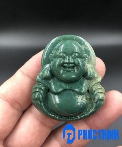 Mặt dây chuyền đá Canxedon (Chalcedony) Phật di lặc