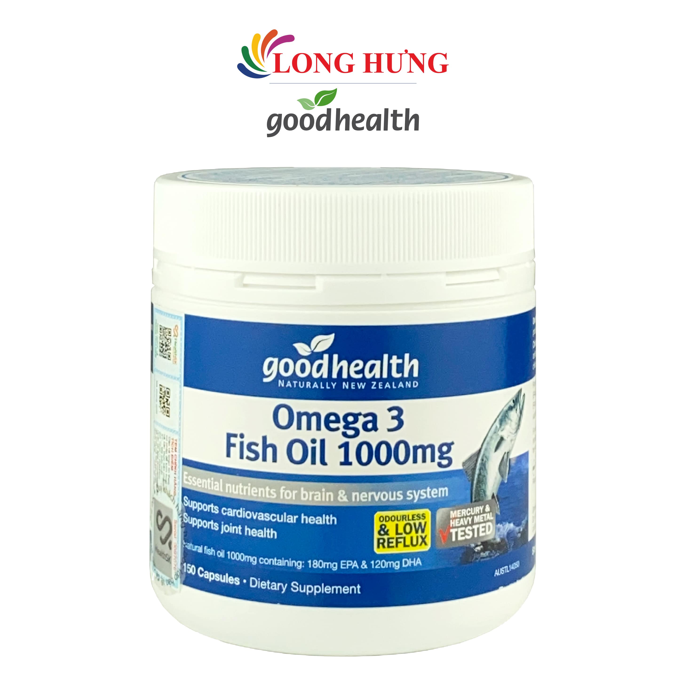 Viên uống GoodHealth Omega 3 Fish Oil 1000mg hỗ trợ tim mạch trí não - Hàng chính hãng - Hỗ trợ tim mạch và trí não khỏe mạnh