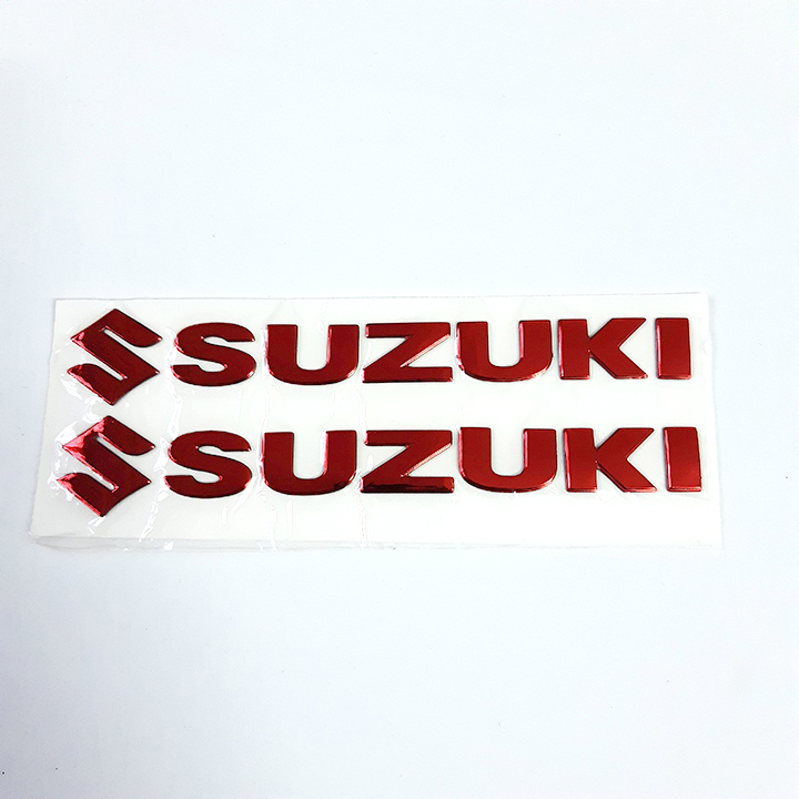 Bộ 2 miếng dán nổi chữ Suzuki (Vàng)