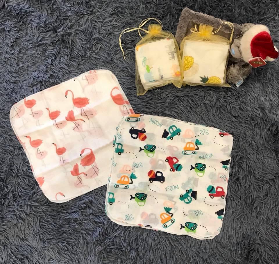 Khăn sợi tre, Set 10 khăn mặt sợi tre Aden Anais