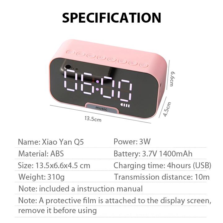 Loa Bluetooth Kiêm Đồng Hồ Báo Thức Và Nghe Đài FM