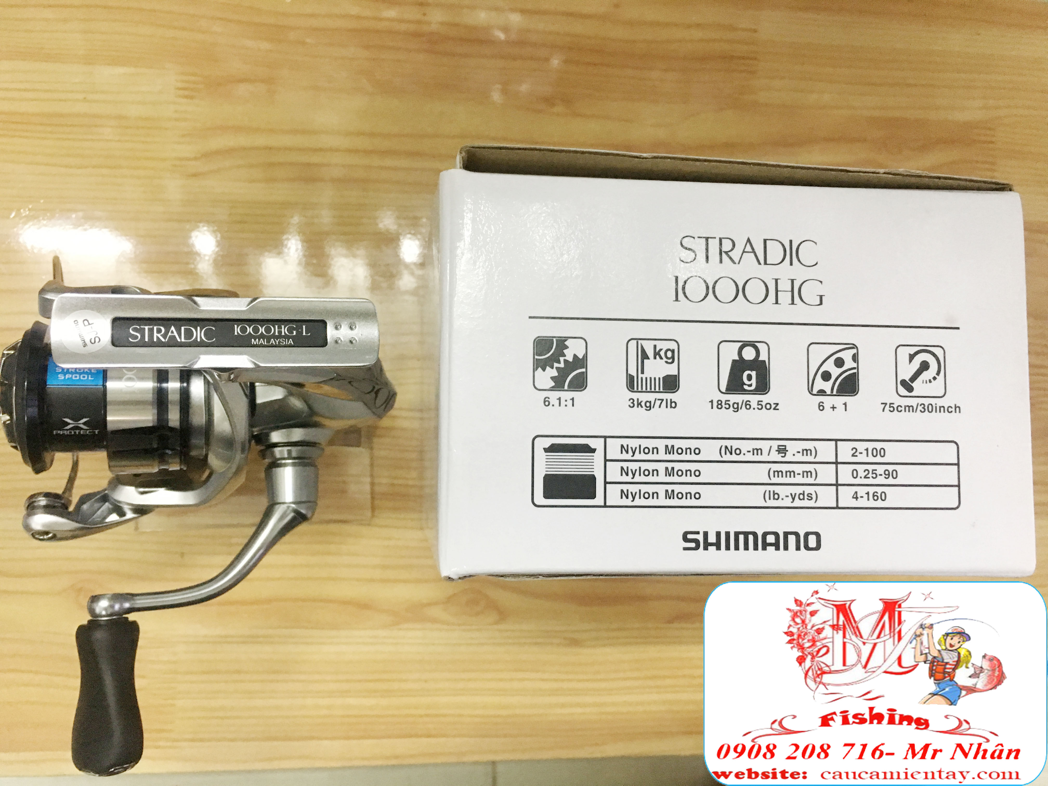 [HCM]Máy Câu Đứng Shimano Stradic 1000HG FL