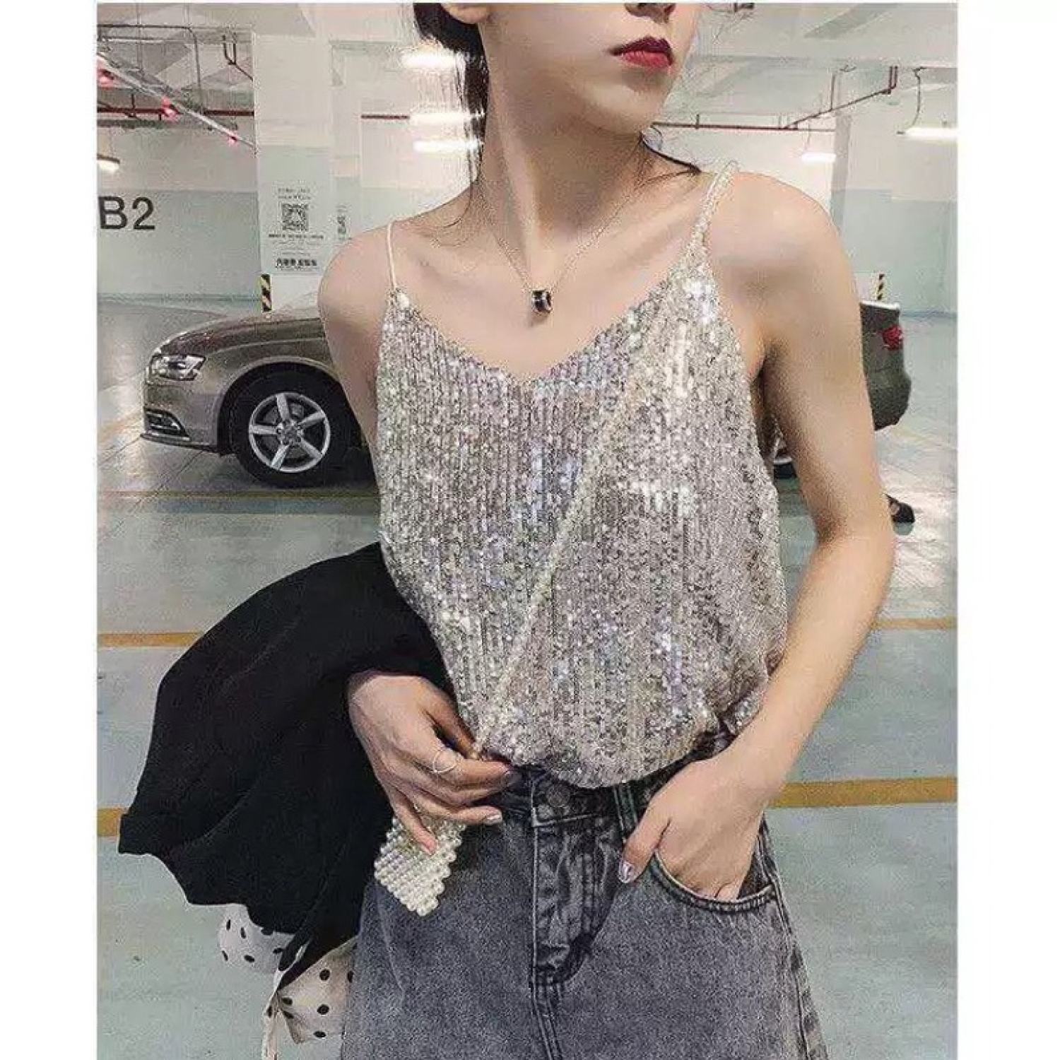 vải thun kim sa, vải sequin may đầm dạ hội