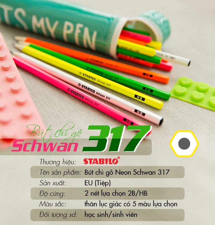 Bút chì gỗ STABILO Schwan neon 317 (PC317-2B)
