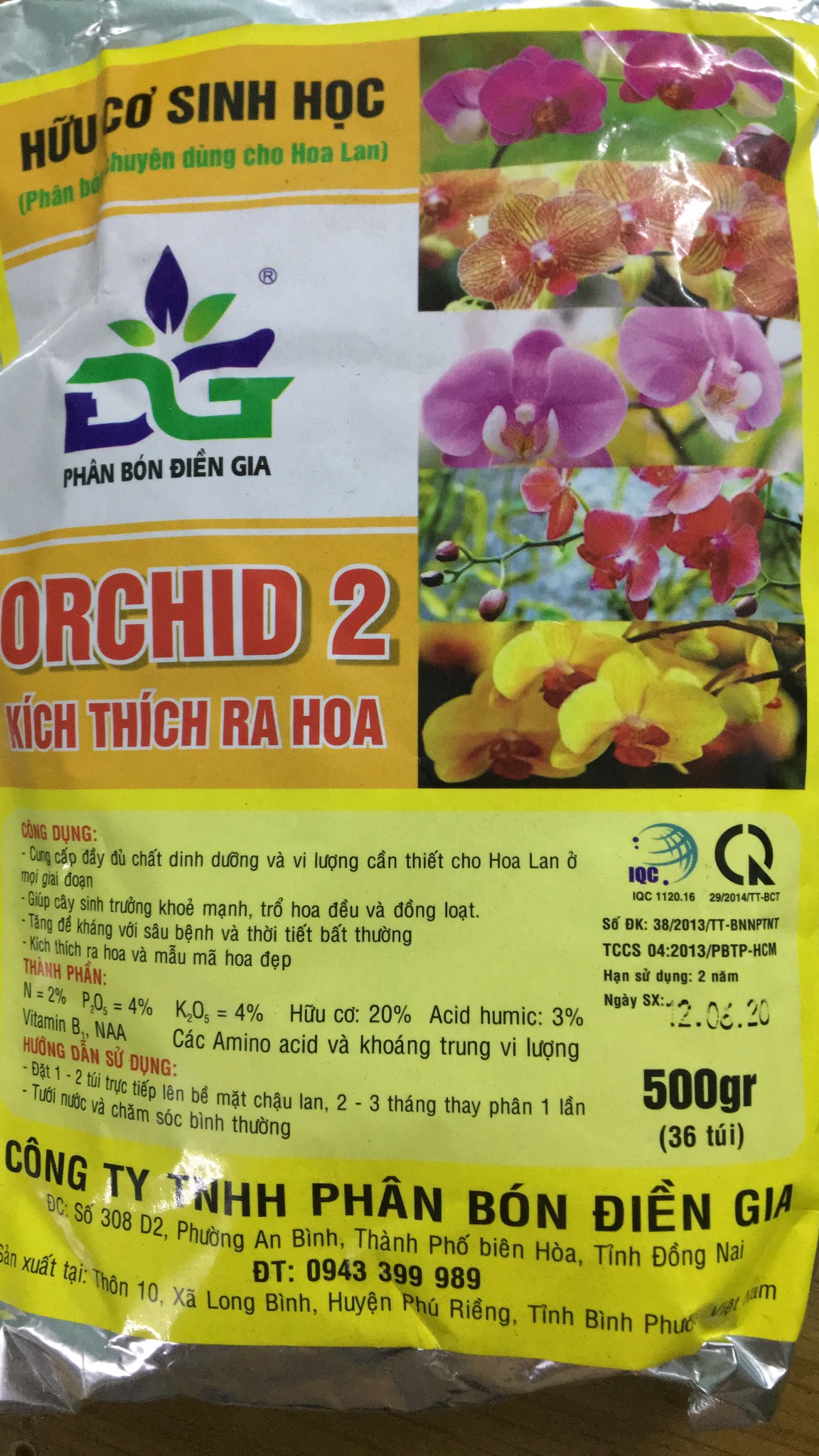 Phân túi lưới hữu cơ sinh học Orchid 2 Kích thích ra hoa - 1 gói 36 túi
