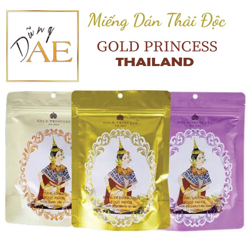Miếng dán thải độc chân gold princess royal thái lan - gói 10 miếng