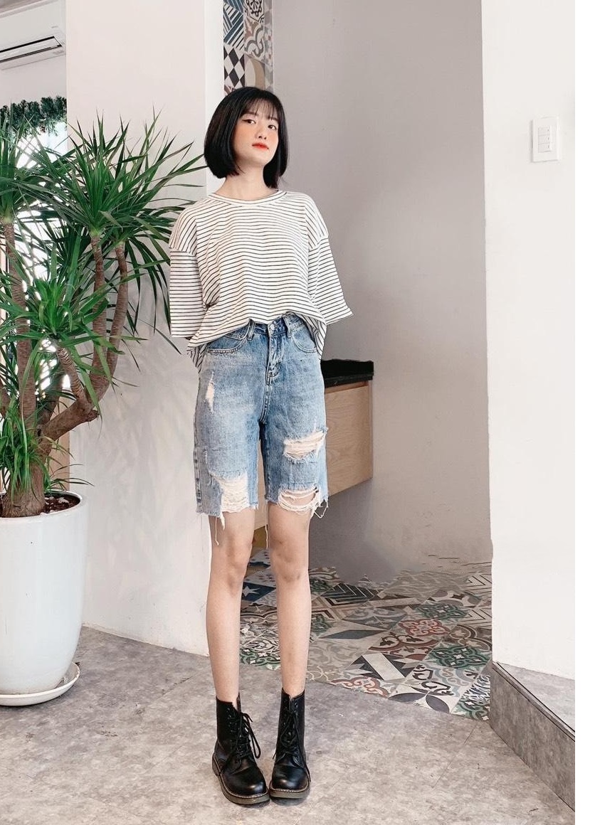Quần NGỐ jean nữ RÁCH  2913-a16