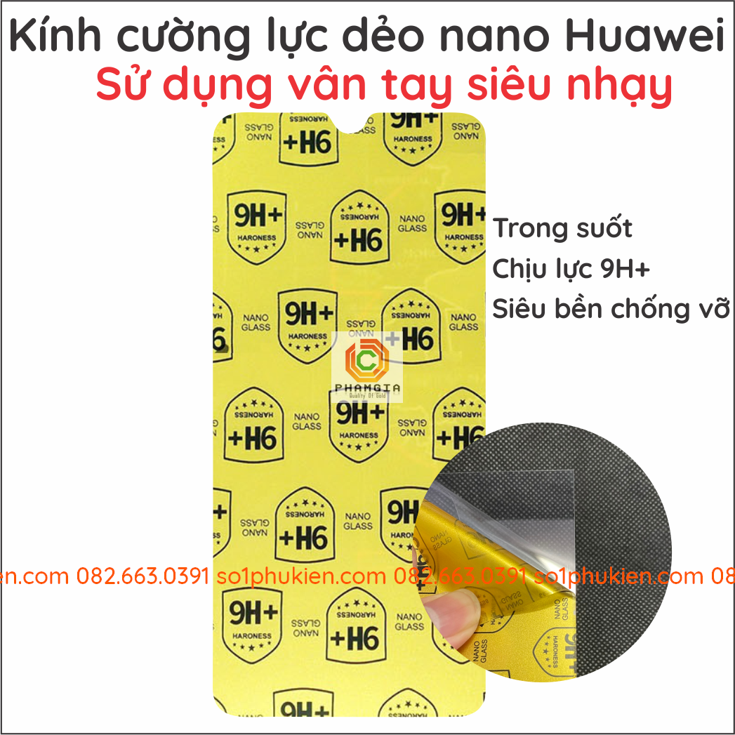 Dán cường lực huawei p20 lite/ p20 lite 2019/p30/ p30 lite/ p20 pro nano siêu dẻo siêu bền