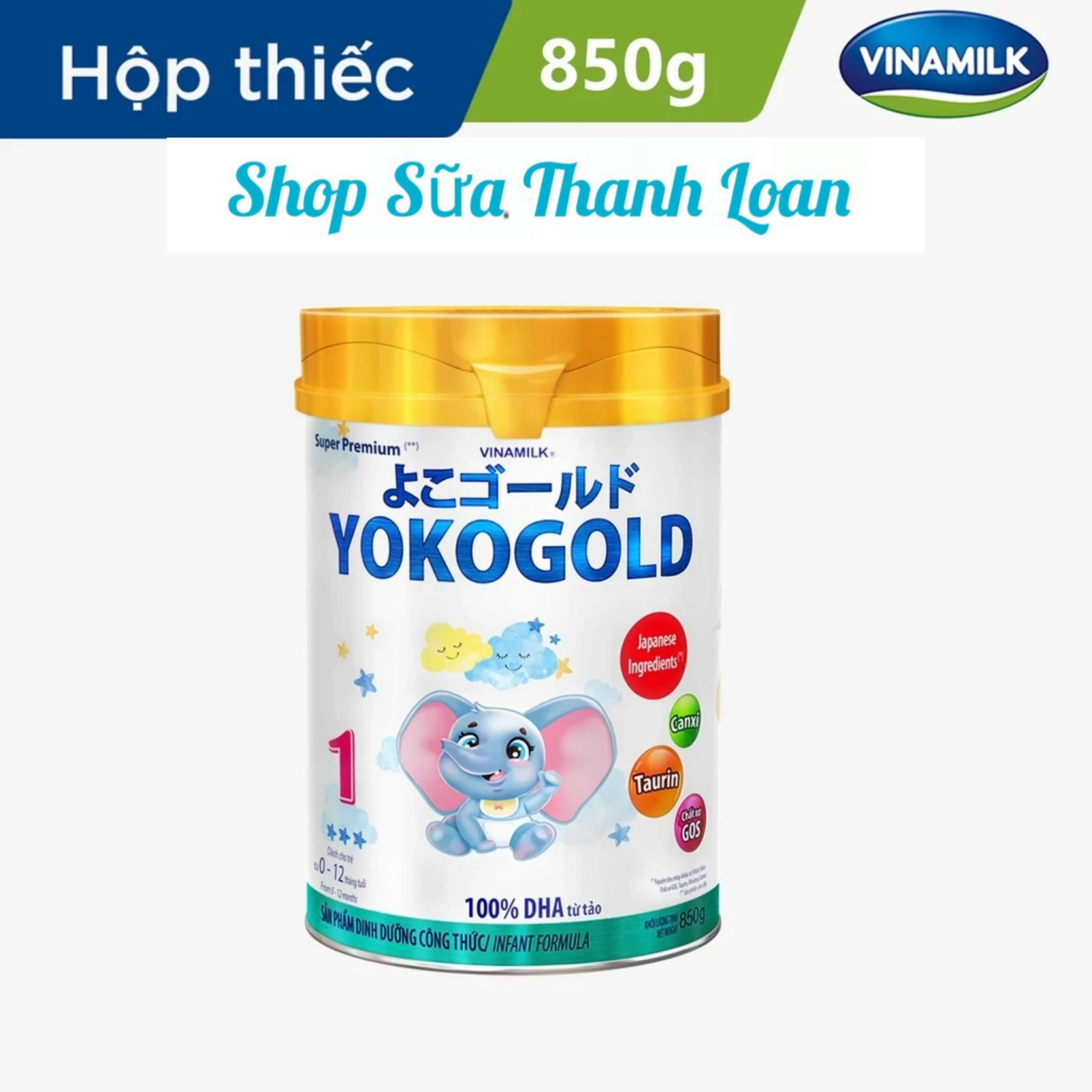 (HSD T4-2026) COMBO 3 LON SỮA BỘT VINAMILK YOKOGOLD 1 850G (CHO TRẺ TỪ 0 - 1 TUỔI).