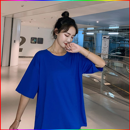 Áo thun cổ tròn tay lỡ