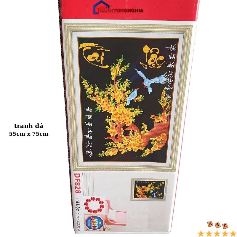 Tranh đính đá tài lộc 55cm x 75cm