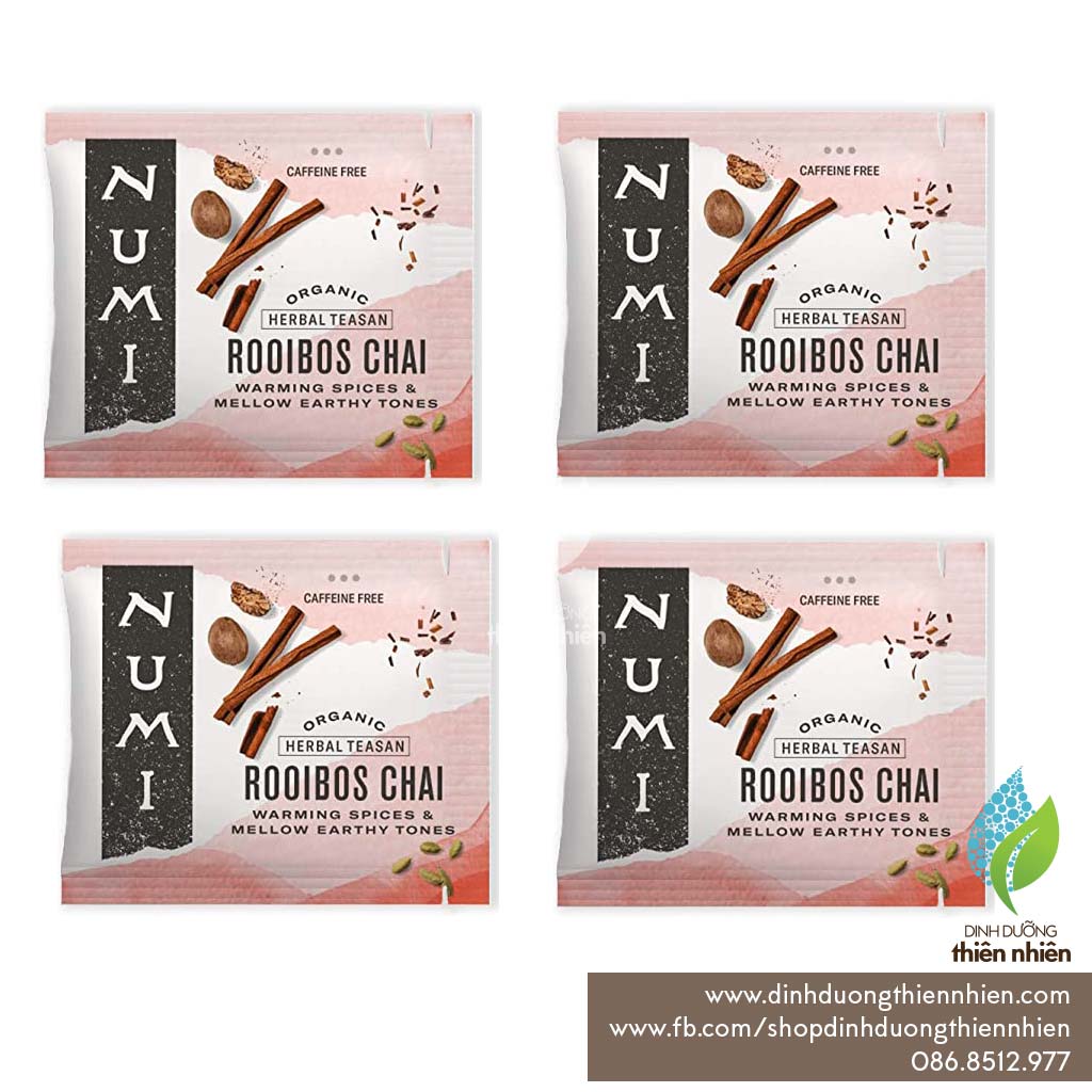 [HCM][SET 4 Gói Trà] Hồng Trà Hữu Cơ Kết Hợp Cùng Thảo Mộc Numi Organic Tea Rooibos Chai