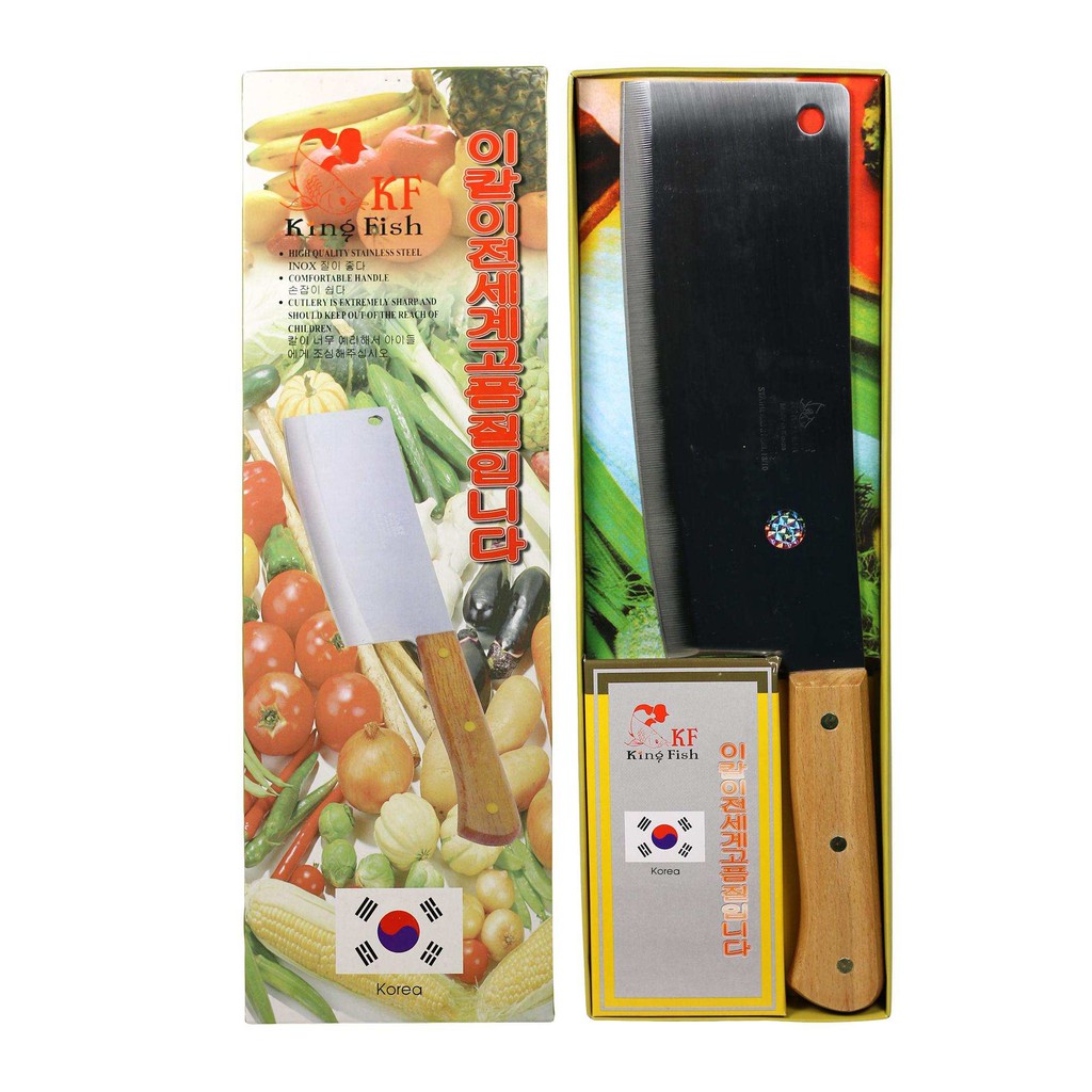 [HCM][SALE GIẢM] Dao chặt cao cấp King Fish Hàn Quốc cán gỗ. Dao chặt thái thịt siêu bén
