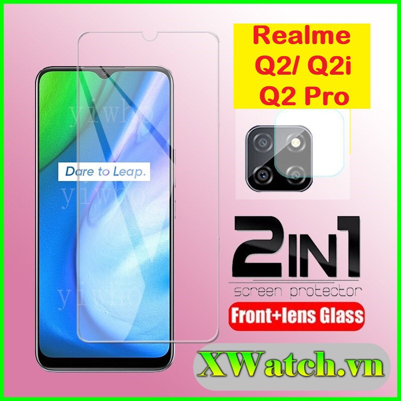 Cường lực realme q2 / q2i / q2 pro trong suốt full màn 98% , cường lực camera