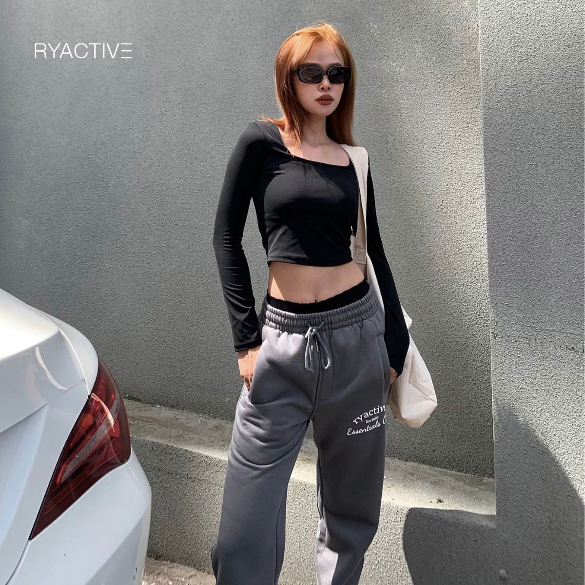 Quần jogger thể thao RYACTIVE - OVERSIZE JOGGER Dark grey