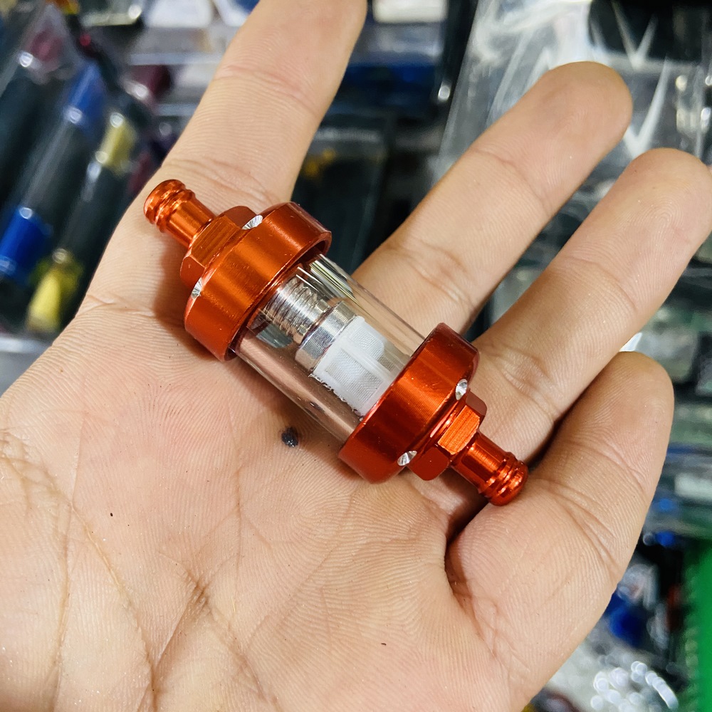 [HCM][SALE SỐC] LỌC XĂNG TRONG SUỐT NHÔM CNC CAO CẤP SỬ DỤNG CHO DREAM WAVE SIRIUS JUPITER - MÀU CAM