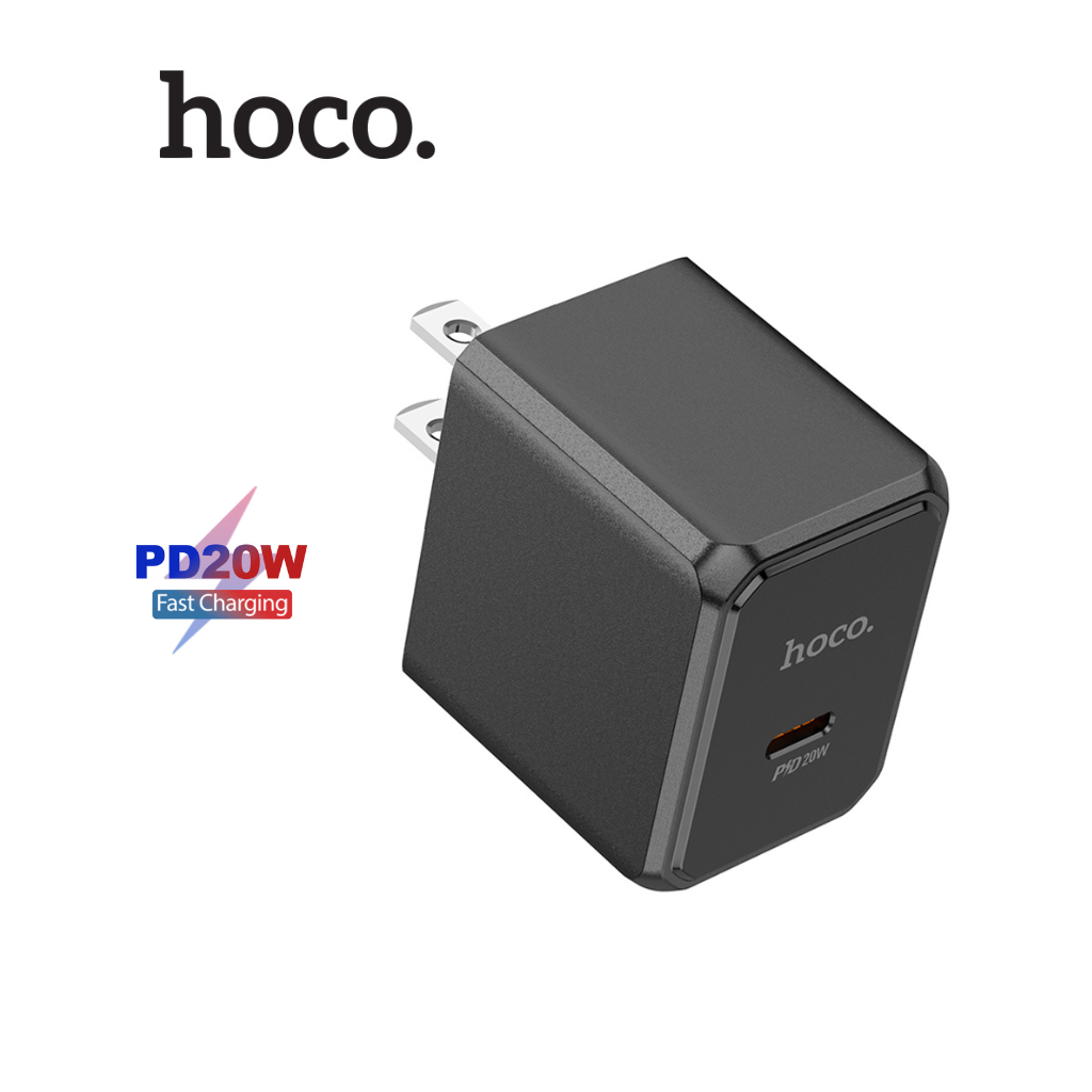 Củ sạc nhanh PD20W 1 cổng Type-C Hoco CS13 ABS + PC chống cháy, chân dẹt