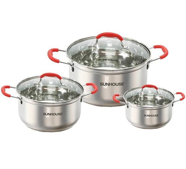 Bộ nồi 3 chiếc inox 5 đáy Sunhouse SHG2503MSB/MSD