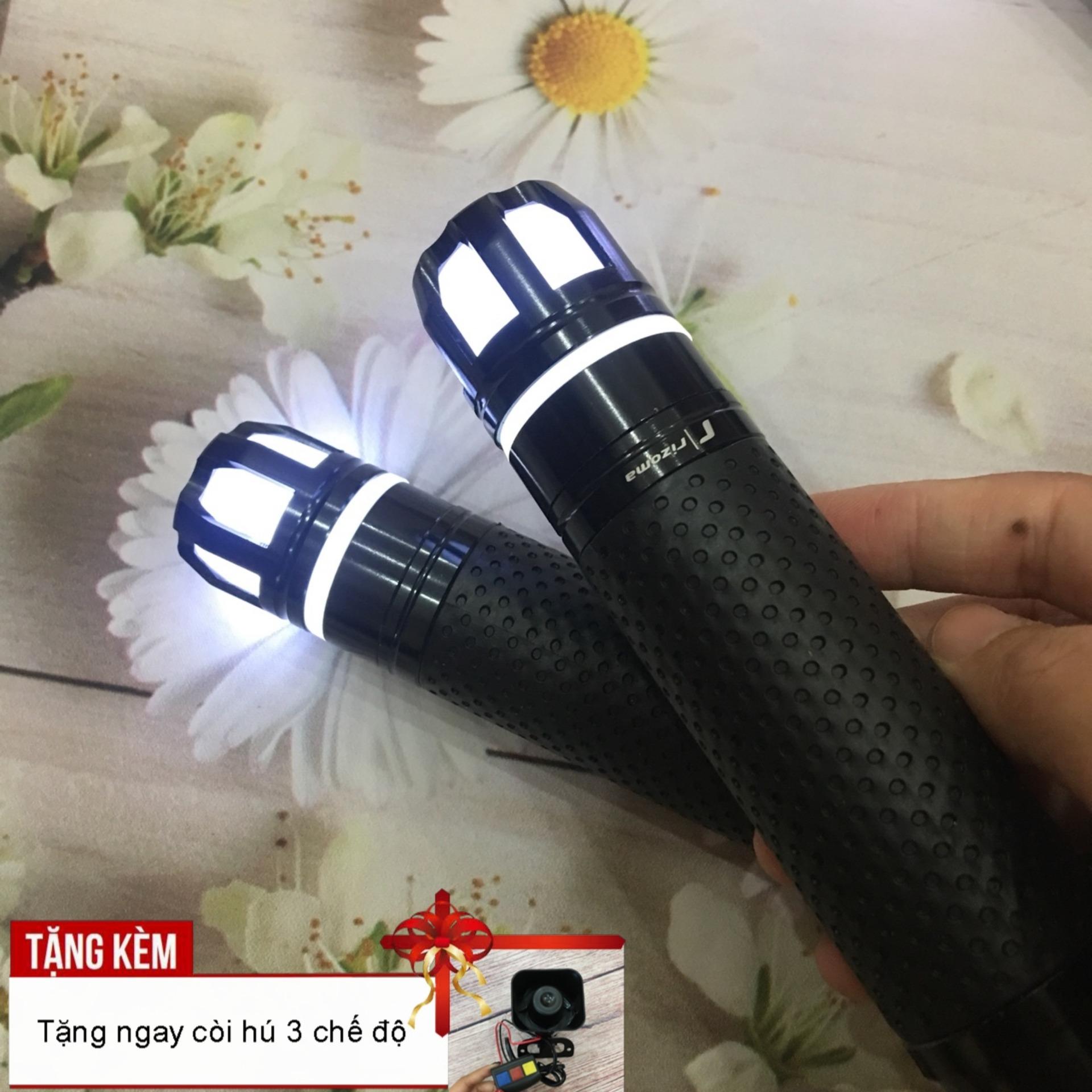 [TẶNG CÒI HÚ 3 CHẾ ĐỘ] Bao tay gù RIZOMA có đèn Led độ xe siêu chất G71 (màu đen)