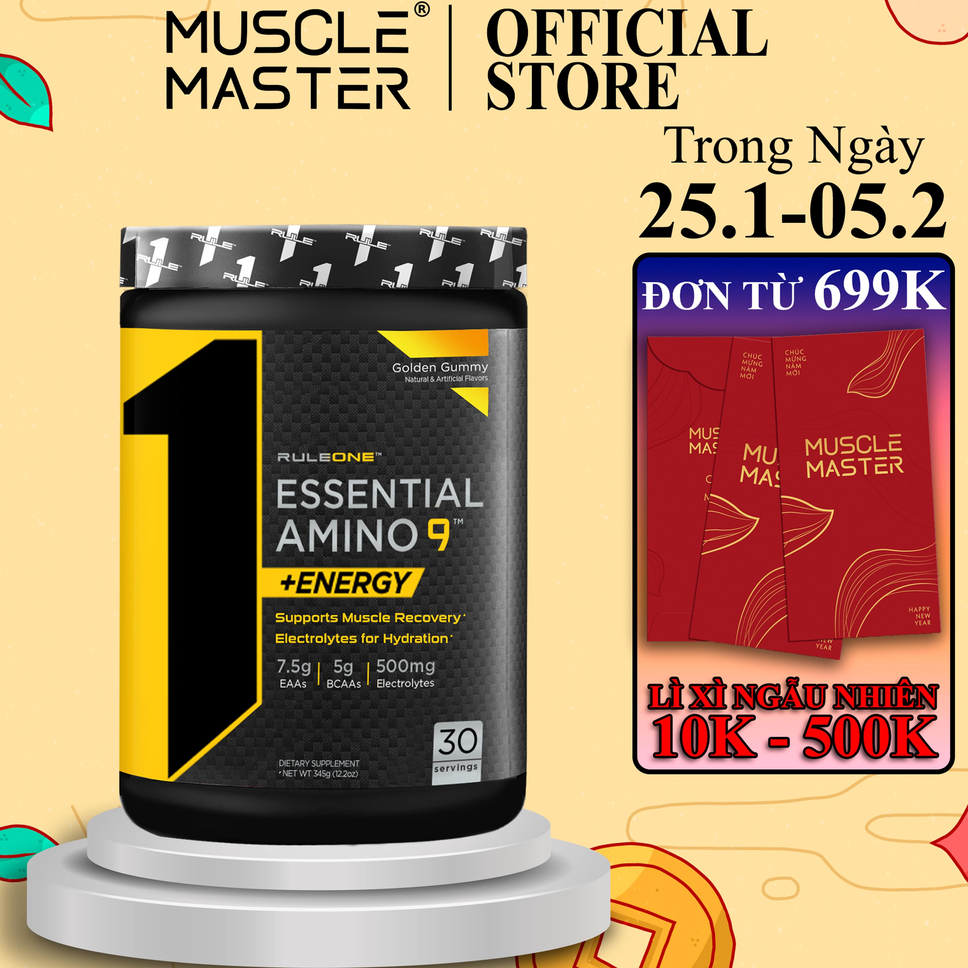 Thực Phẩm Bổ Sung Rule 1 Essential Amino 9 EAA + Energy 30 Lần Dùng