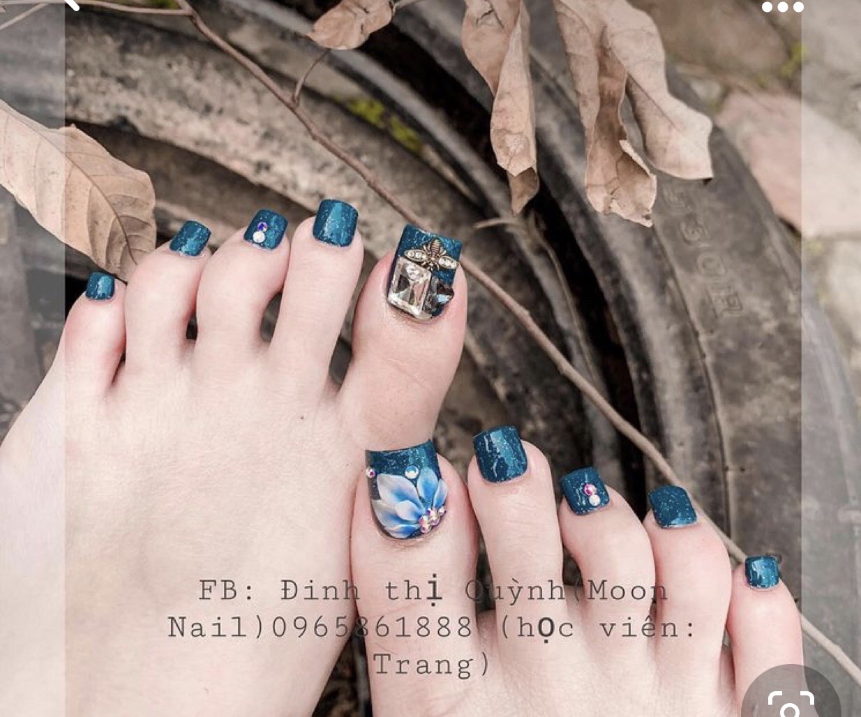 Giảm giá Móng giả thiết kế theo yêu cầu-mẫu nail chân đính đá thương hiệu -  Mua Thông Minh