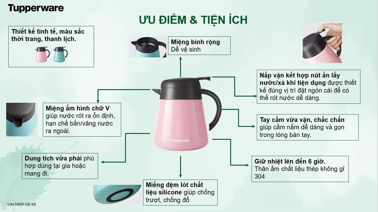 Ấm giữ nhiệt Tupperware Thermal Pot 800ml