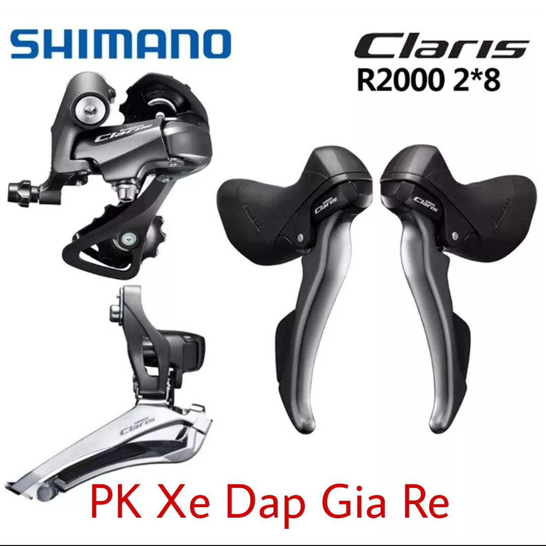 Bộ group shimano claris r2000 2x8 tốc độ 3 món gồm tay lắc + sang đĩa + cùi đề