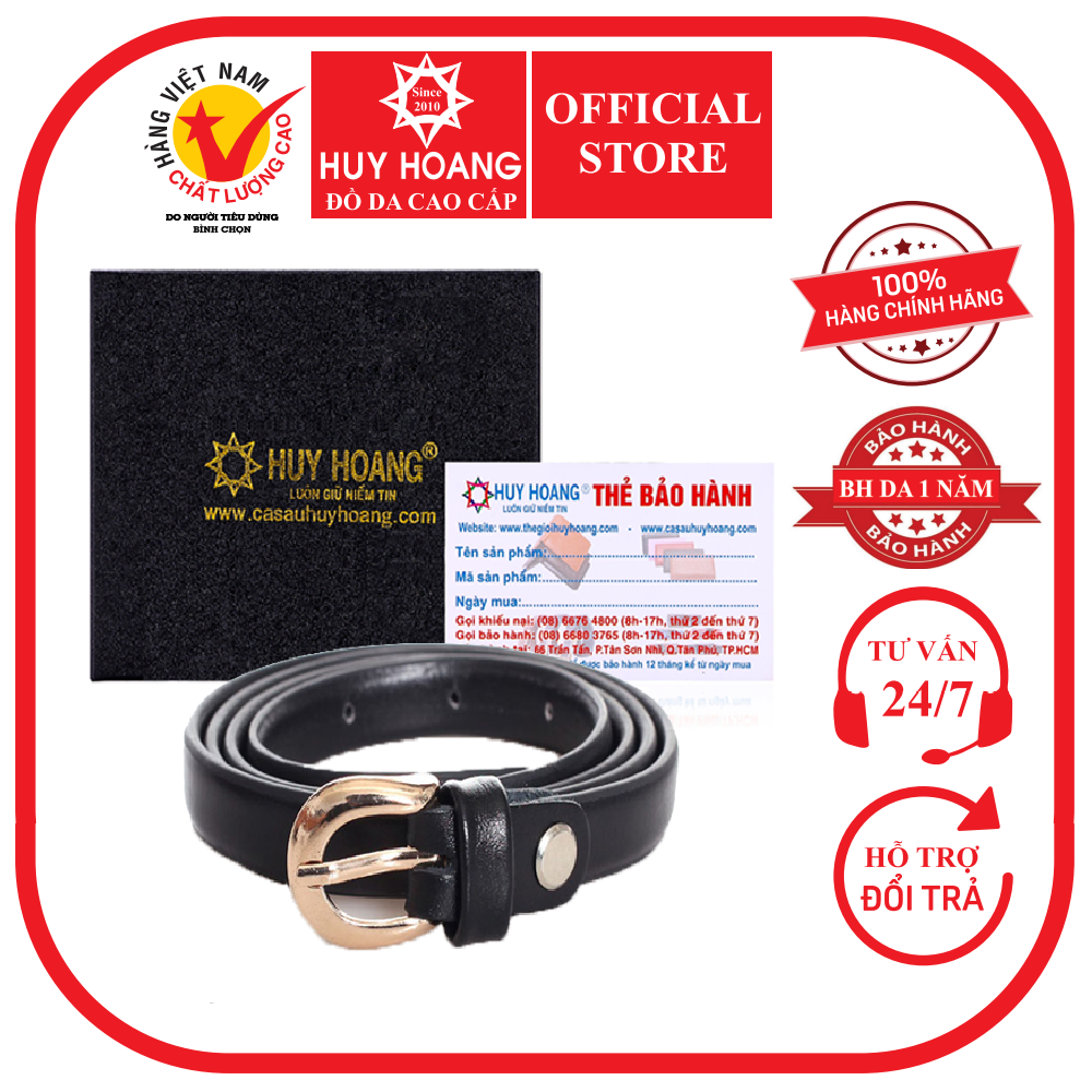 Thắt lưng nữ da bò 1,5P màu đen HK5110