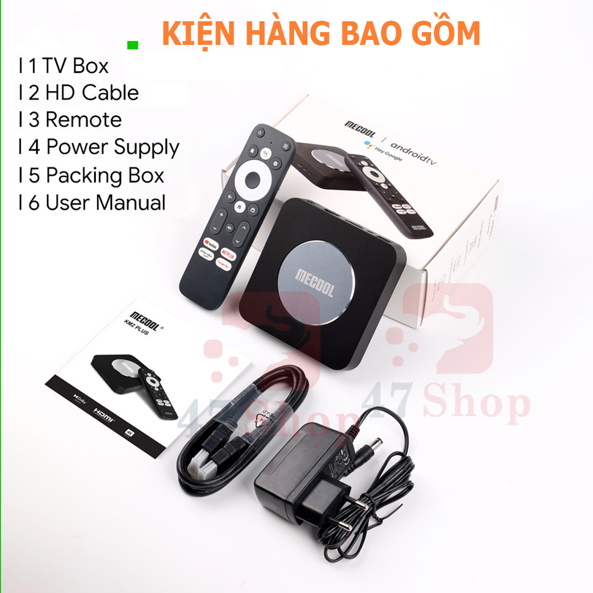 Android TV Box Mecool KM2 Plus - Netflix, AndroidTV 11 CE, Bộ nhớ trong 16GB