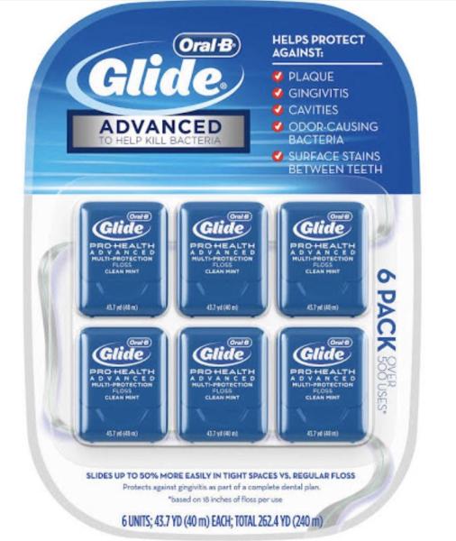 [HCM]Chỉ nha khoa OralB Glide Advanced Mint vỉ 6 hộp (Made in USA)