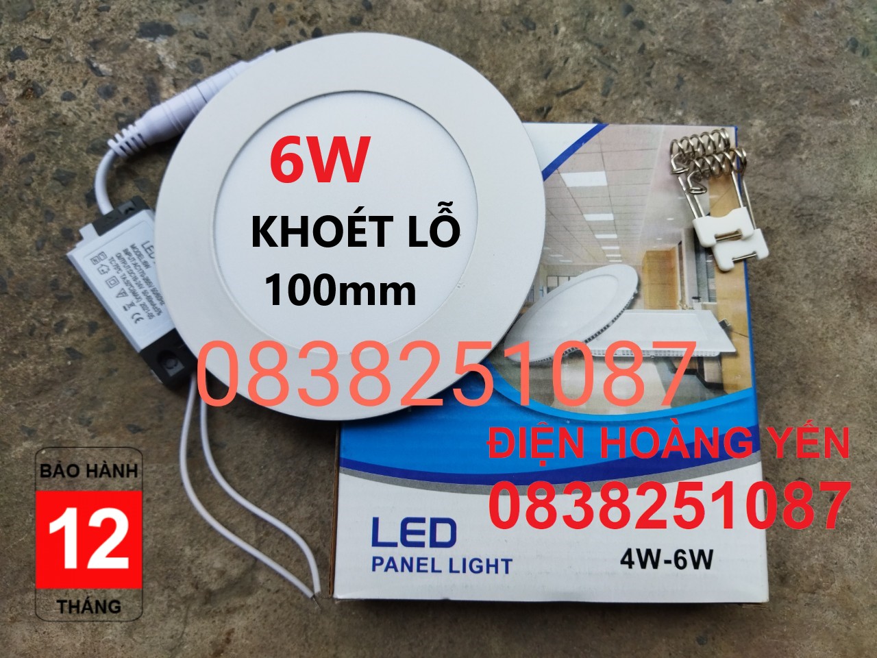 Bộ 10 đèn Led âm trần siêu mỏng 6w