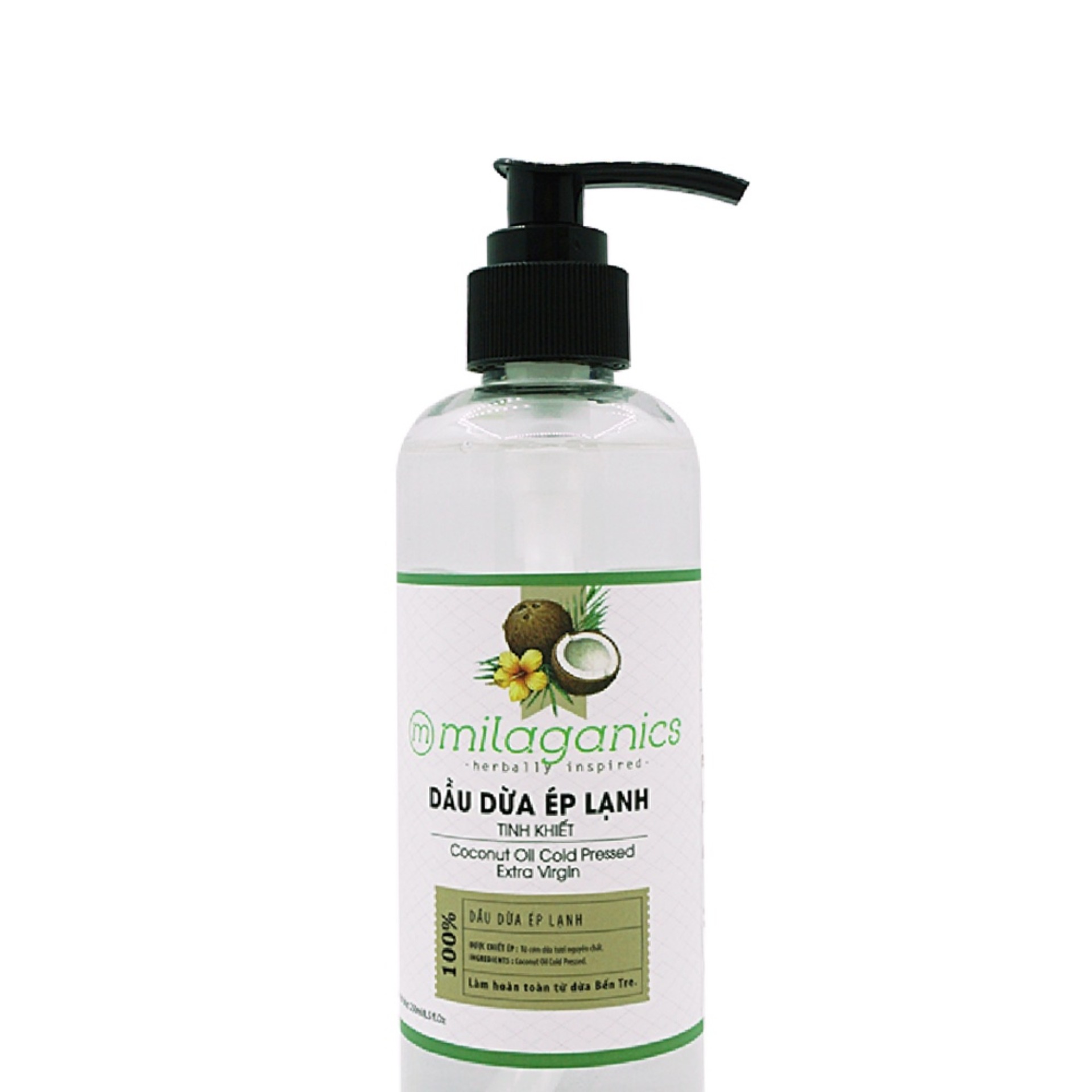Dầu Dừa Ép Lạnh Tinh Khiết Milaganics 250ml