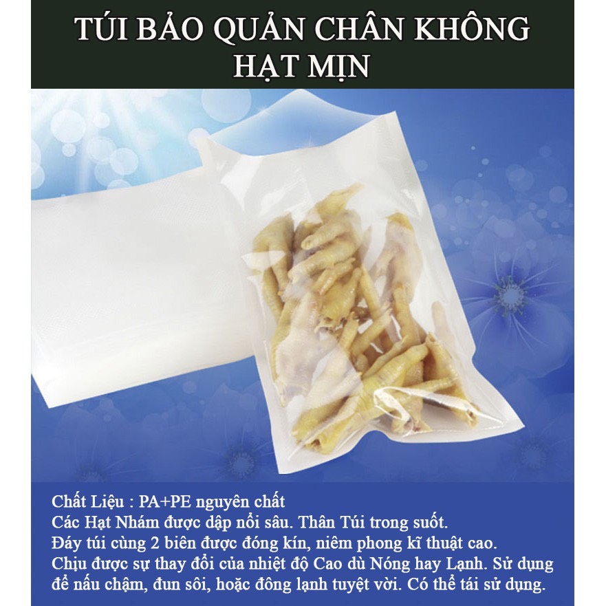 Túi hút chân không 1 mặt nhám 1 mặt trơn
