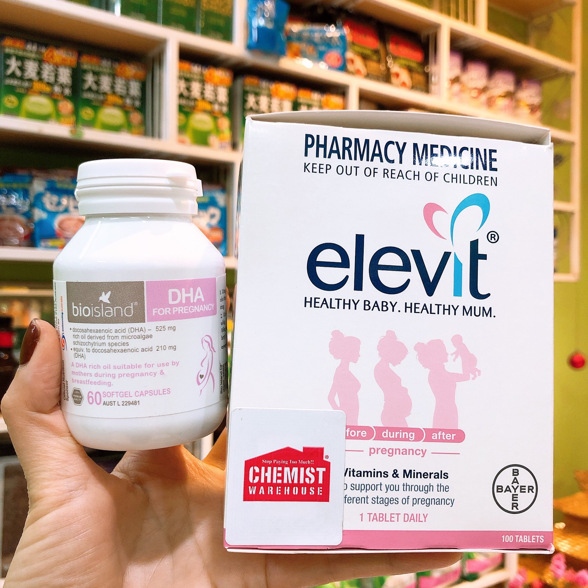 COMBO BẦU ÚC - Elevit bầu, DHA bầu (Date mới nhất) - Xuất xứ Úc