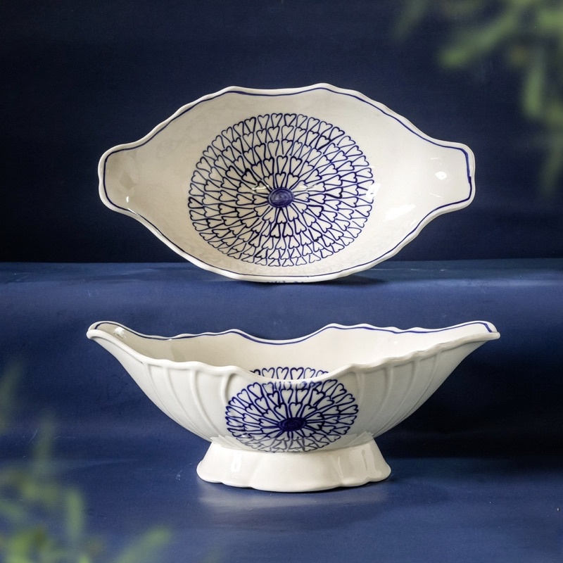 Bát thuyền đựng gà,gốm sứ bát tràng ,gốm sứ decor