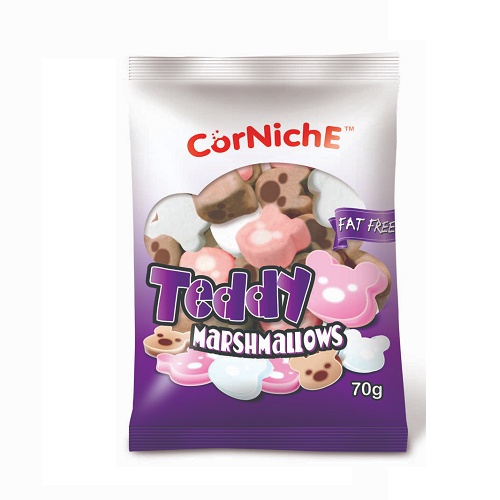 Kẹo Bông Gòn Corniche Vị Hỗn Hợp Teddy Marshmallows (Gói 70g-tím)