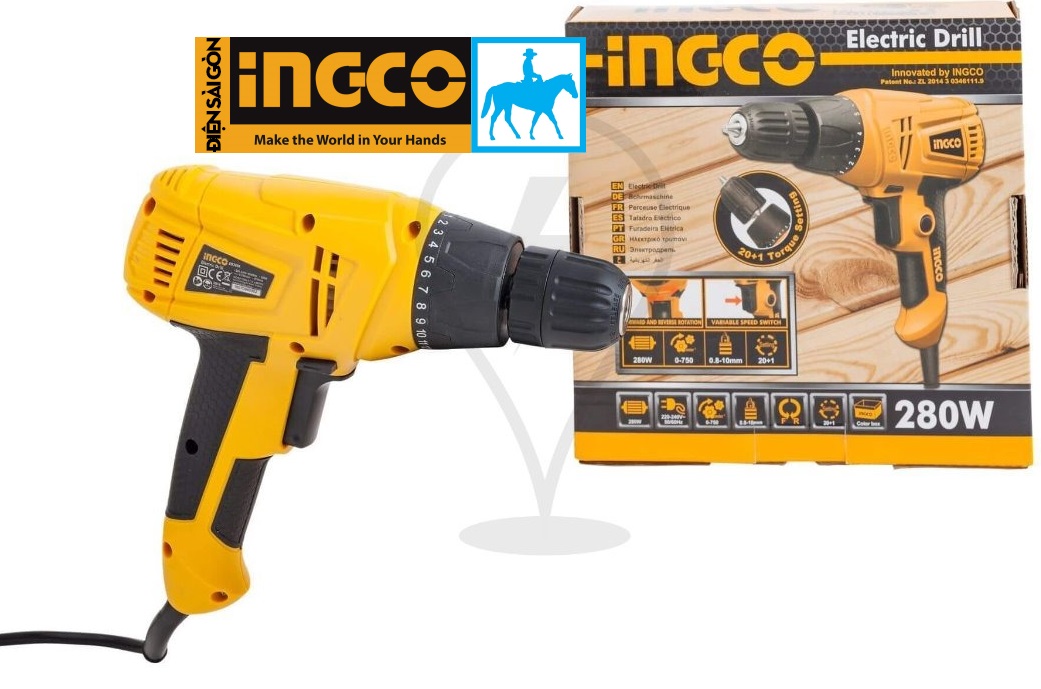 Máy khoan vặn vít cầm tay 10mm 280W INGCO ED2808