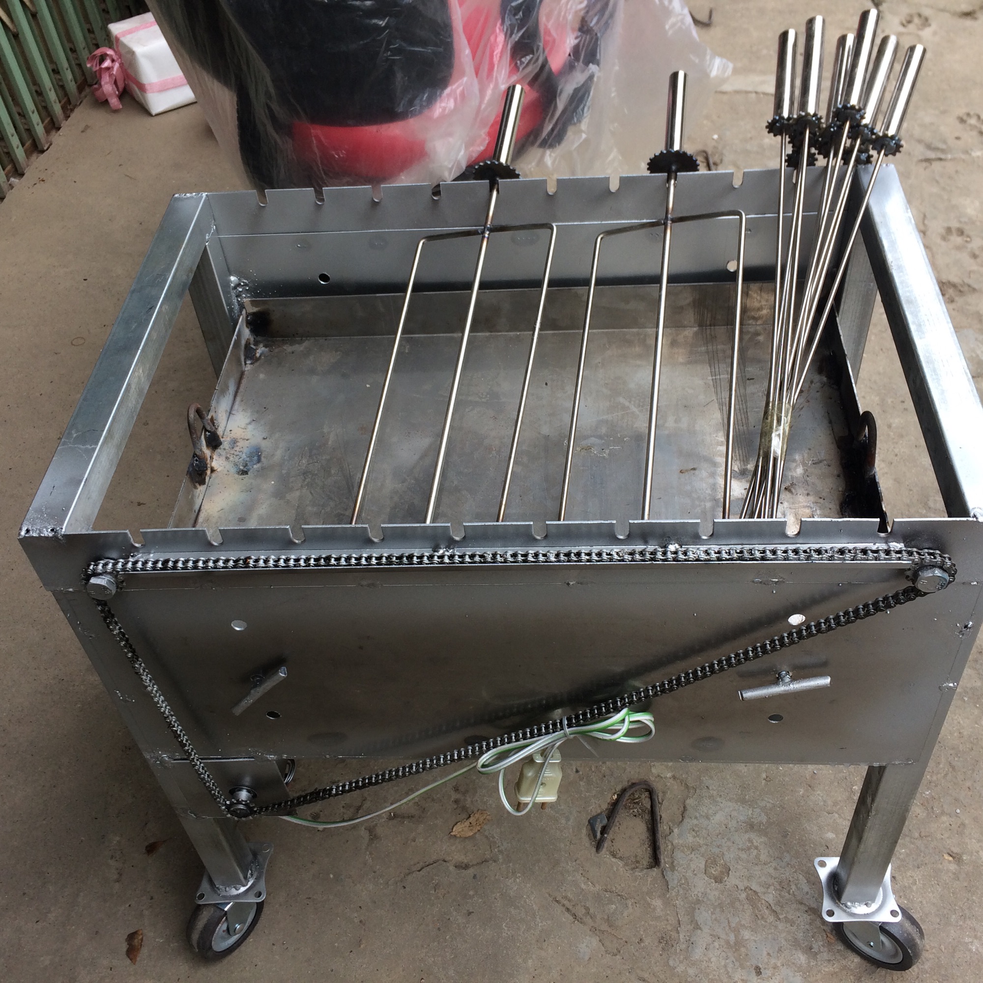Bếp Nướng Than Hoa Tự Quay 10 xiên (tặng 10 xiên đơn+2 xiên 3)