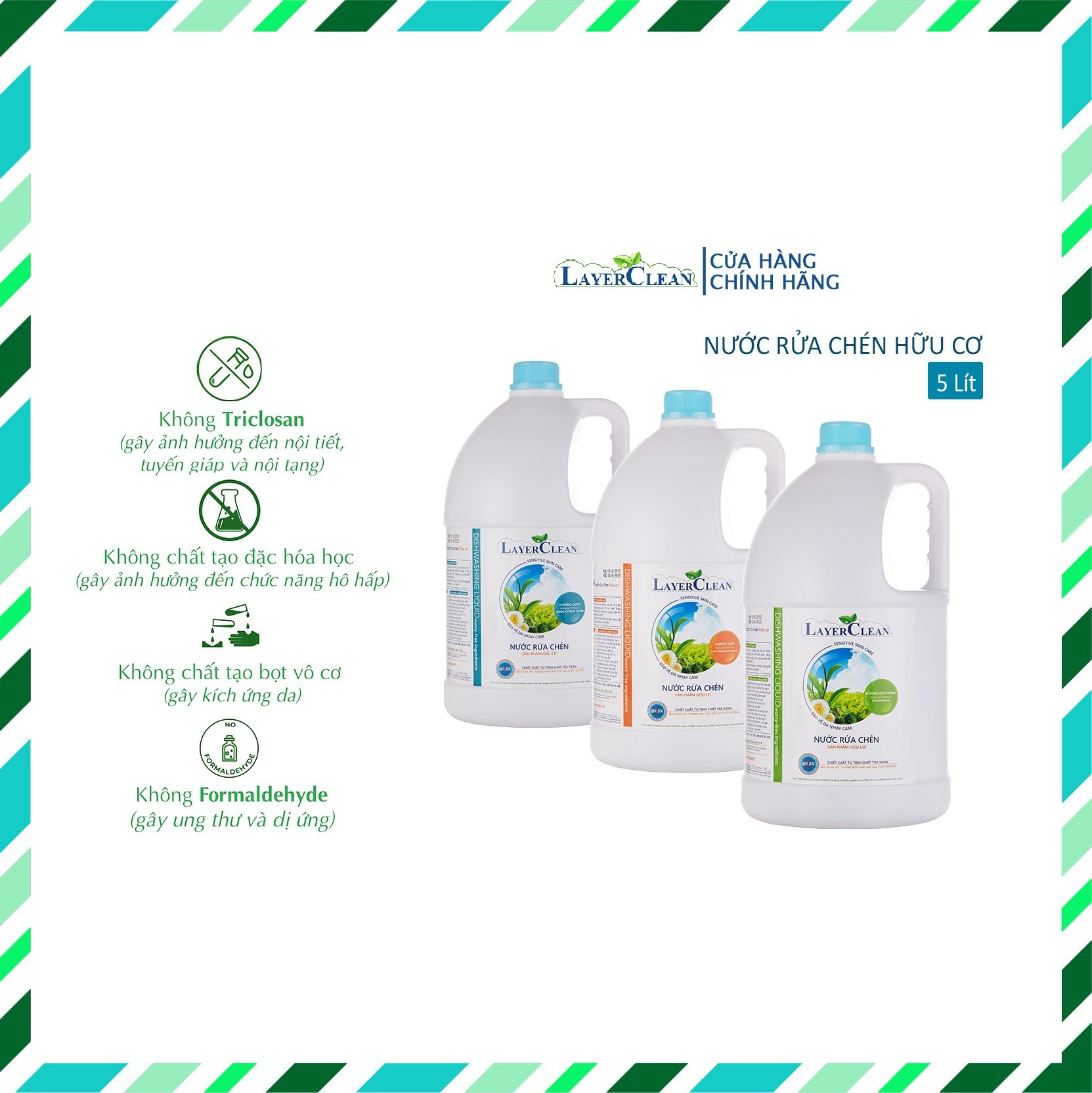 [HCM]Nước rửa chén hữu cơ Layer Clean - can 5L