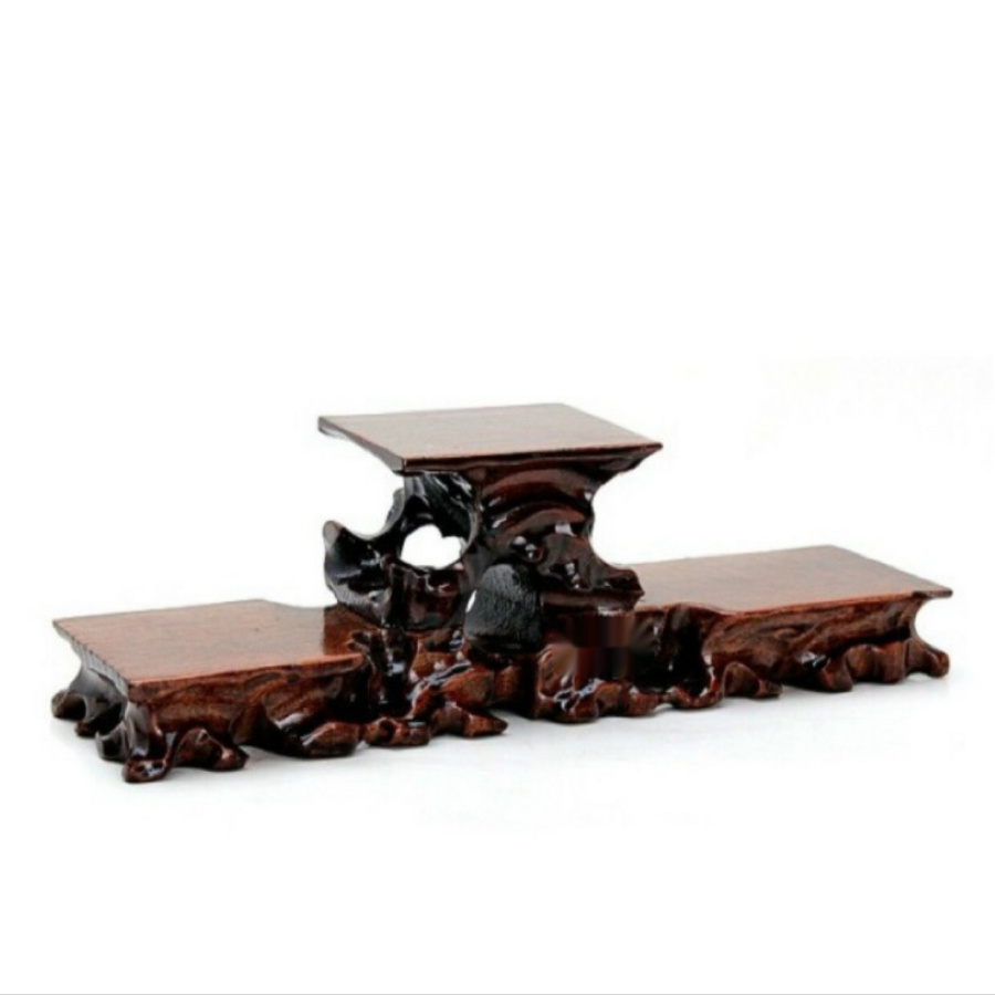 [HCM]ĐẾ GỖ 3 TRỤ TAM SƠN ĐỂ ĐẶT TƯỢNG  CHẬU BONSAI TRANG TRÍ